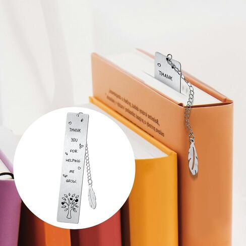 Teacher Gifts Bookmark, Thank You for Being Part of My Story Metal Bookmark Stainless Steel Teacher Appreciation Gifts Back to School Gifts Graduation Gifts for Teacher Day(Silver) in Saudi Arabia
