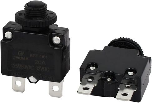 uxcell 2pcs 20A AC 250V/125V DC 32V Circuit Breaker Current Overload Protector Switch in Saudi Arabia