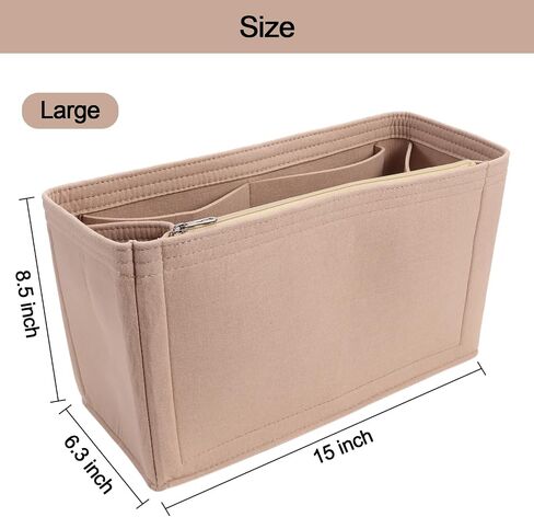 Purse Organizer Inserts, Felt Bag Insert for Bogg Bag, Soft Tote Organizer, Large Capacity Handbag Divider with Pockets, Travel Vacation Storage Accessories (Black, Medium) in Saudi Arabia