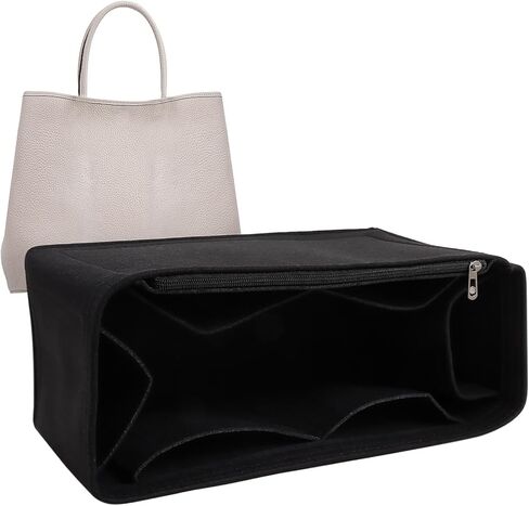 Purse Organizer Inserts, Felt Bag Insert for Bogg Bag, Soft Tote Organizer, Large Capacity Handbag Divider with Pockets, Travel Vacation Storage Accessories (Black, Medium) in Saudi Arabia