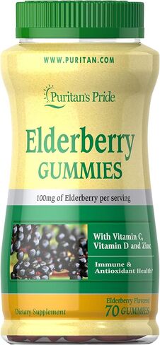 Puritan's Pride Elderberry Gummy with Vitamin C, D & Zinc, Supports The Immune System, 70 ct in Kuwait