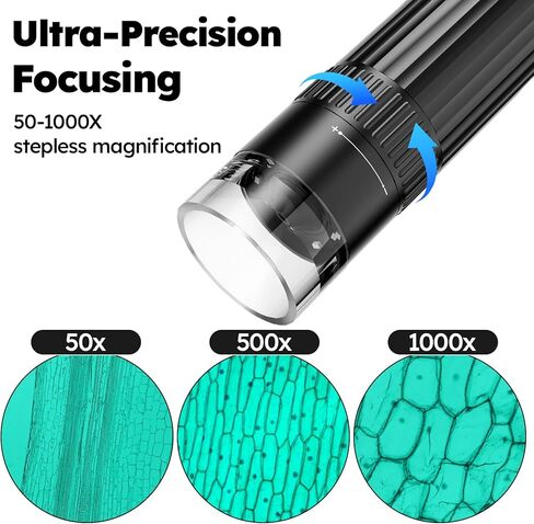 مجهر رقمي لاسلكي من BEBANG للبالغين، تكبير 50X-1000X عالي الدقة واي فاي مجهر محمول باليد مع حامل قابل للتعديل وكاميرا مجهر USB لأجهزة iPhone Android Windows Mac in Kuwait