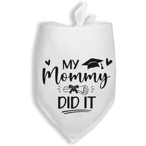 Dogs Graduation Bandana Cap My Mommy Did It Graduation Dog Outfits Costumes for Small Medium Large Dogs Pets Funny Cute Dog Bandana Photo Prop Pet Scarf Accessories - White in Kuwait