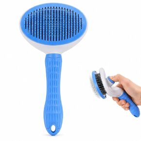 Pet Grooming Deshedding Brush, Self-Cleaning Massaging Brush for Dogs and Cats, Short and Long Hair (Rray) in Kuwait