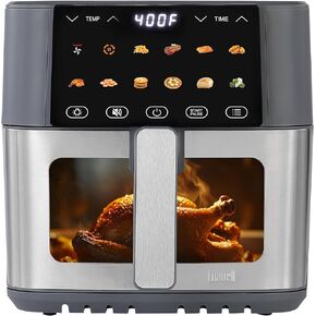 LIVWELL Smart Touch 8-Quart Air Fryer w/LED Touch Screen, SS & Glass Window in Kuwait