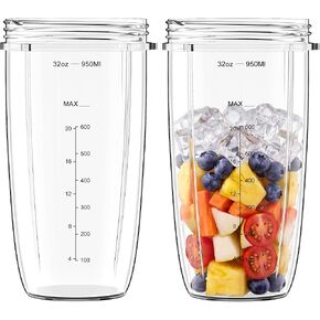 2-Pack 24oz Replacement Blender Cups Compatible with NutriBullet 600W 900W Series, NutriBullet Replacement Parts Fit for Extractor Blades, Not for Magic Bullet, Lean, RX (Without Lid) in Saudi Arabia