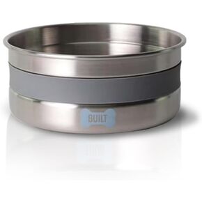 BUILT Dog Bowl - 64 Oz Stainless Steel Pet Bowl with Soft Grip & Non-Slip Base - Double Wall 18/8 Steel Food & Water Dish for Dogs & Cats, Durable, Easy to Clean & Ideal for Daily Feeding in Saudi Arabia