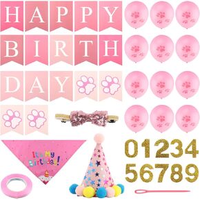 Cat Kitten Birthday Bandanas Girl Cat Birthdays Party Supplies Party Hat with Cat Birthdays Banner Balloons Meow Letter Balloons for Cat-Party Decorations Set in Saudi Arabia