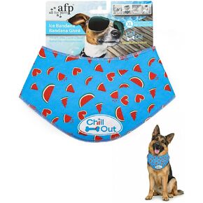 AFP Dog Cooling Bandana، غطاء رقبة تبريد فوري قابل للتعديل للكلاب الكبيرة، وشاح تبريد للكلاب قابل لإعادة الاستخدام وقابل للتنفس للصيف الحار، أزرق (XL: محيط الرقبة 20.8-24.4 بوصة) in Kuwait