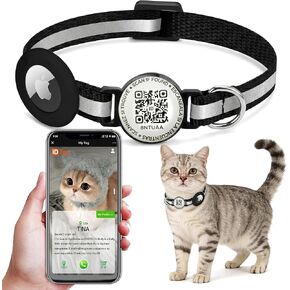 طوق Airtag للقطط مقاوم للماء مع علامة رمز الاستجابة السريعة طوق Airtag للقطط مع أطواق هريرة خفيفة الوزن مضيئة لحامل تعقب GPS المخفي من Apple Airtag للقطط والقطط 9-13 بوصة in Kuwait