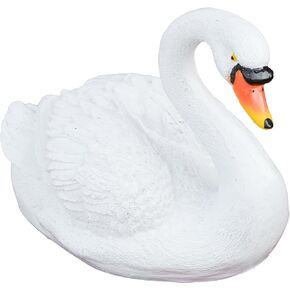 White Resin Swan Figurine, Floating Simulation Swan Statue for Garden Pond, Realistic Garden Animal Sculpture Ornament for Balconies and Terraces in Kuwait