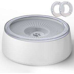 Newget 3L No Spill Dog Water Bowl (101oz) – Slow Drinking Pet Bowl with Replaceable Filter & Slow Feeder Mat, Splash Proof Travel Bowl for Large Dogs Cats, Car & Home Use – Grey in Kuwait
