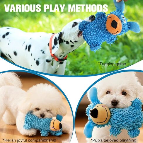 لعبة Memorjew Squeaky Mop للكلاب، لعبة مضغ قطيفة تفاعلية مع صوت مضحك، لعبة تسنين مولاري متينة للجراء الكلاب الصغيرة والمتوسطة، ذاتية الترفيه والقضاء على الملل (أخضر) in Kuwait