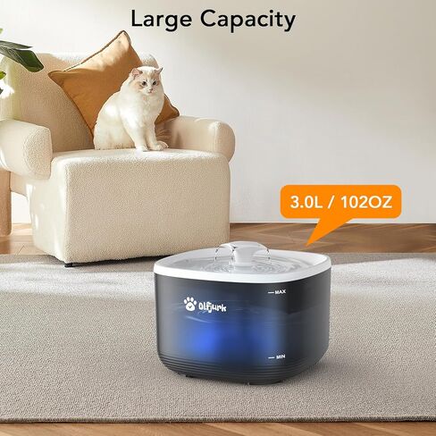 101.4oz/3L Automatic Pet Fountain Cat Water Fountain Dog Water Dispenser with Replacement Filters for Cats, Dogs, Multiple Pets in Kuwait