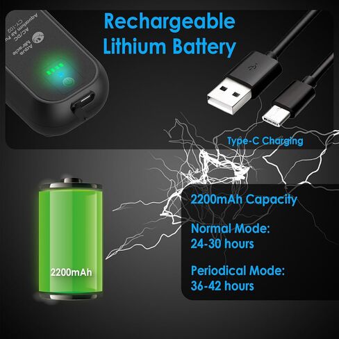 مضخة هواء لحوض السمك USB من AquaMiracle قابلة لإعادة الشحن لدلو الطعم، مضخة هواء محمولة تعمل بالبطارية لحوض السمك، مضخة هواء لخزان الأسماك للصيد في الهواء الطلق، وانقطاع الطاقة والطوارئ in Kuwait