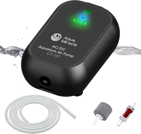 مضخة هواء لحوض السمك USB من AquaMiracle قابلة لإعادة الشحن لدلو الطعم، مضخة هواء محمولة تعمل بالبطارية لحوض السمك، مضخة هواء لخزان الأسماك للصيد في الهواء الطلق، وانقطاع الطاقة والطوارئ in Kuwait
