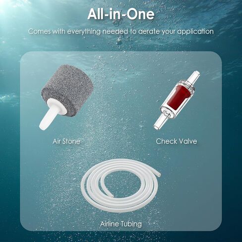 مضخة هواء لحوض السمك USB من AquaMiracle قابلة لإعادة الشحن لدلو الطعم، مضخة هواء محمولة تعمل بالبطارية لحوض السمك، مضخة هواء لخزان الأسماك للصيد في الهواء الطلق، وانقطاع الطاقة والطوارئ in Kuwait