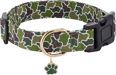 Cotton Dog Collar,Soft and Adjustable Puppy Collar with Camouflage Pattern Design for Small Medium Large Dogs,Soft and Fancy Pet Collar for Boy Girl Dogs (Camouflage, S) in Saudi Arabia