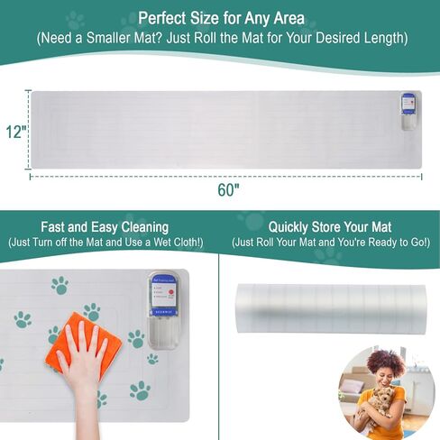 SEERWAY Pet Shock Mat for Dogs & Cats, 2-Pack 60"X12" Electric Training Mats to Keep Pets Off Couch, Bed, Kitchen Counter & Furniture in Kuwait