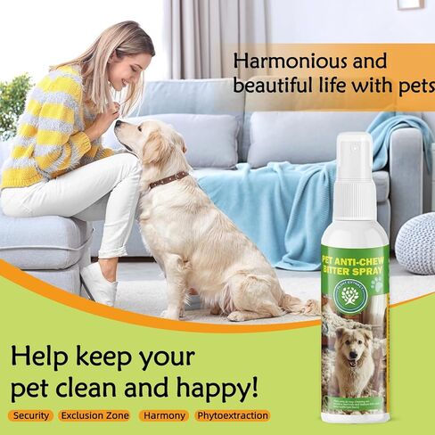 Anti-Chew Bitter Apple Spray for Dogs 120ml, Deter Dogs and Cats from Chewing Furniture and Other Household Items, Friendly Formula Training Spray for Indoor & Outdoor Use in Kuwait