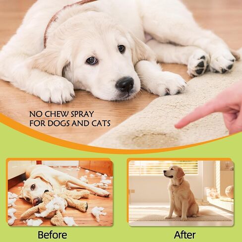 Anti-Chew Bitter Apple Spray for Dogs 120ml, Deter Dogs and Cats from Chewing Furniture and Other Household Items, Friendly Formula Training Spray for Indoor & Outdoor Use in Kuwait