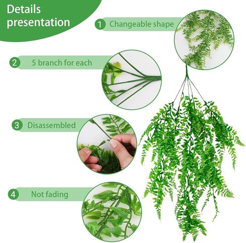 Reptile Vines, Reptile Plants for Bearded Dragon Tank Accessories, Chameleon Cage Accessories, Flexible Jungle Climbing Vines, Terrarium Fake Plants Habitat Decor for Chameleon, Lizards, Gecko, Snake in Kuwait