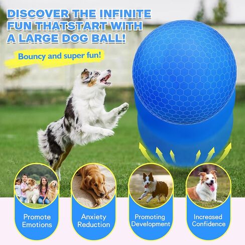 VIVOYAN 25" Herding Ball for Dogs and Horses, Durable Waterproof Dog Toy, Dual-Layer Large Interactive Pet Play Ball for Australian Shepherds, Cattle Dogs, Collies, and All Herding Breeds (Blue) in Kuwait
