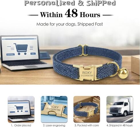 Custom Engraved Cat Collar with Removable Bow Tie - Personalized ID Tag & Safety Bell, Adjustable Luxury Polyester Pet Collar (Small & Large Sizes), （Non- Breakaway） Multiple Colors for Cats in Kuwait