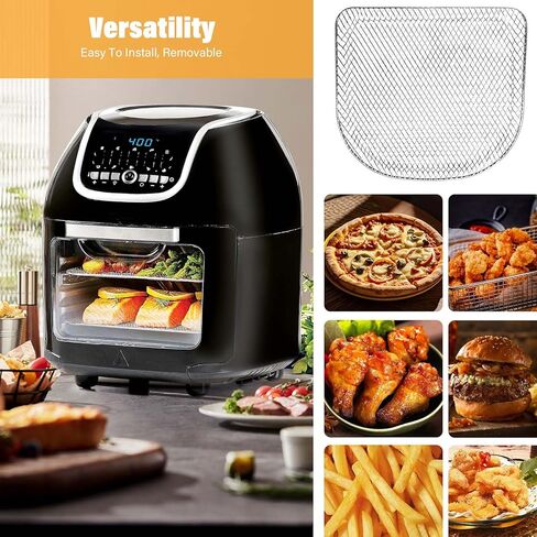 ALJ Premium Concave Air Fryer Rack for PowerXL Vortex Air Fryer Pro 10QT, 3PCS Air Fryer Oven Mesh Style Food Tray Shelf Grill Crisper Plate Rack Grate Grid for PowerXL Air Fryer, Dishwasher Safe in Kuwait