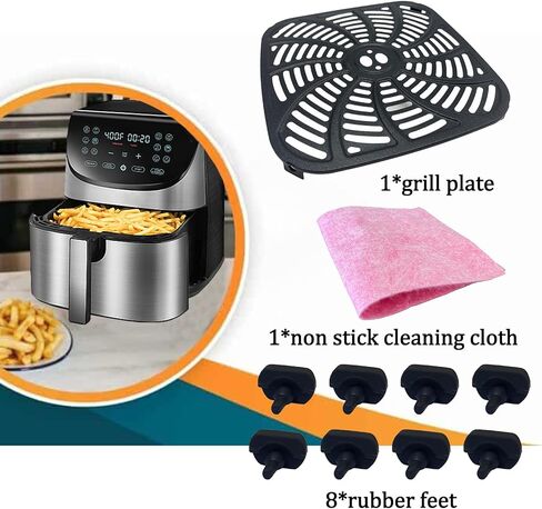 مقلاة هوائية مربعة 8QT لمقلاة الهواء Gourmia GAF856، لوحة شواية مقلاة هوائية ممتازة غير لاصقة، صينية هش إدراج رف شبكي لمقلاة الهواء Gourmia 8QT، آمنة للاستخدام في غسالة الأطباق in Kuwait