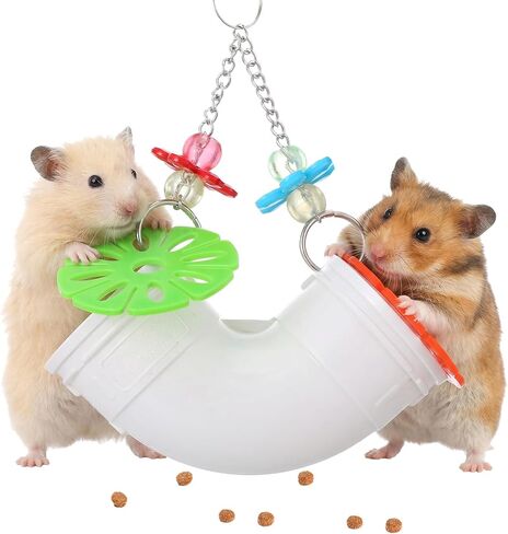 Rat Enrichment Toys, Rat Foraging Toy with Healthy Slow Feeder Design, Funny Hanging Rats Cage Accessories to Reduce Boredom for Pet Mice Hamsters Parakeets, Easy-Clean in Kuwait