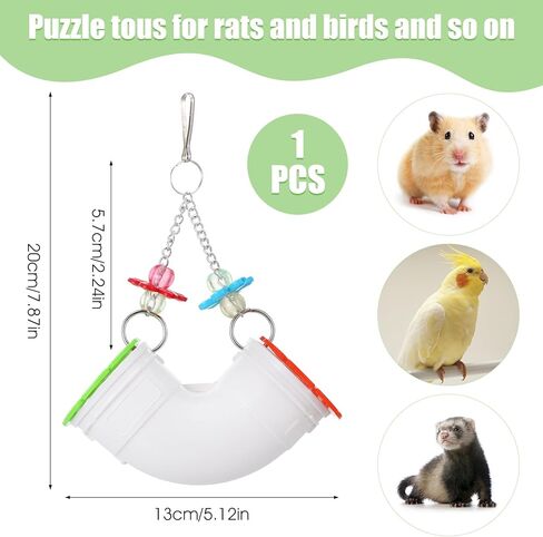 Rat Enrichment Toys, Rat Foraging Toy with Healthy Slow Feeder Design, Funny Hanging Rats Cage Accessories to Reduce Boredom for Pet Mice Hamsters Parakeets, Easy-Clean in Kuwait