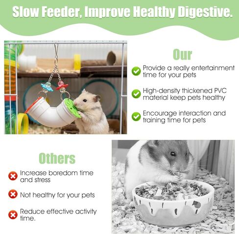 Rat Enrichment Toys, Rat Foraging Toy with Healthy Slow Feeder Design, Funny Hanging Rats Cage Accessories to Reduce Boredom for Pet Mice Hamsters Parakeets, Easy-Clean in Kuwait