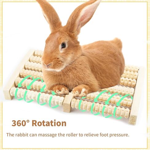 Bunny Toys, Wooden Rabbit Massage Roller Toy, Safe Bunny Scratching Roller Toy for Claws, Relief Stress, Natural Rabbit Chewing Teeth Grinding Toys for Cat, Dog, Guinea Pigs, Chinchillas, Ferret in Kuwait