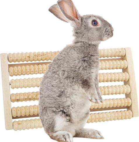 Bunny Toys, Wooden Rabbit Massage Roller Toy, Safe Bunny Scratching Roller Toy for Claws, Relief Stress, Natural Rabbit Chewing Teeth Grinding Toys for Cat, Dog, Guinea Pigs, Chinchillas, Ferret in Kuwait