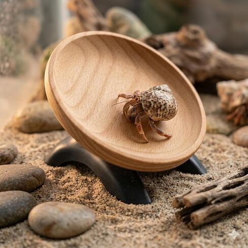 Hamster Wheel Toy, Wooden + Plastic Hermit Crabs Running Wheel Toys, Small Animals Cage Accessory, Tank Accessory, Suitable for Hermit Crab Hamster Rat in Kuwait