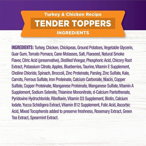 Wellness Bowl Boosters Tender Toppers Dog Food Topper for Small, Medium, and Large Breeds, Grain Free, Natural, Turkey and Chicken Recipe, 2 lb Bag in Kuwait