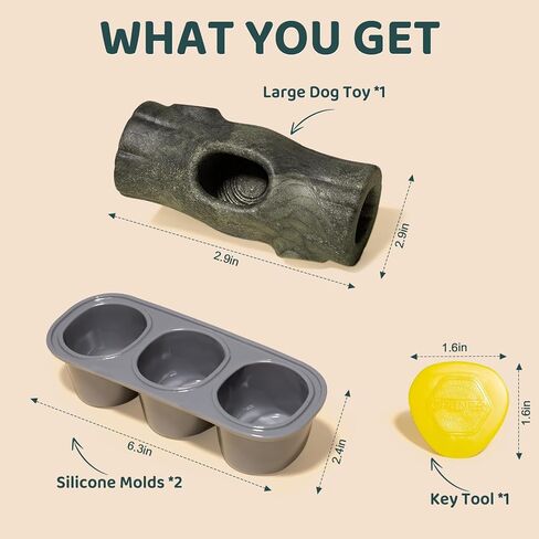 MENGJINGO Long-Lasting Interactive Dog Toys and Silicone Frozen Treat Tray - Keep Your Puppy Busy, Safe for Aggressive Chewers, Enrichment Toy for Medium & Large Dogs 25-75 lbs in Kuwait