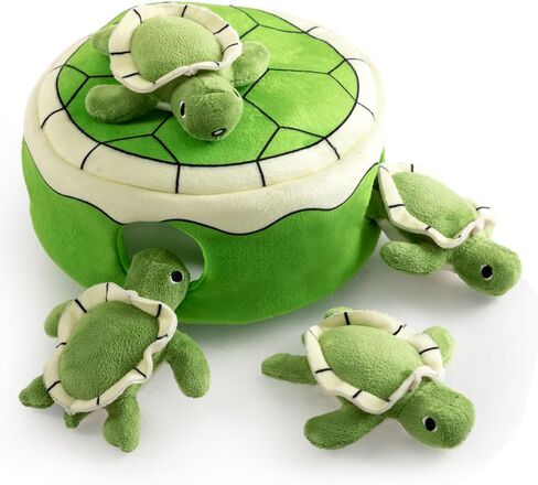 Hollypet Squeaky Dog Toy, Interactive Plush Hide and Seek Dog Toys for Small Medium Sized Dogs and Non-Aggressive Chewers, Puppy Teeth Clean Chew Toys, Turtles in Saudi Arabia