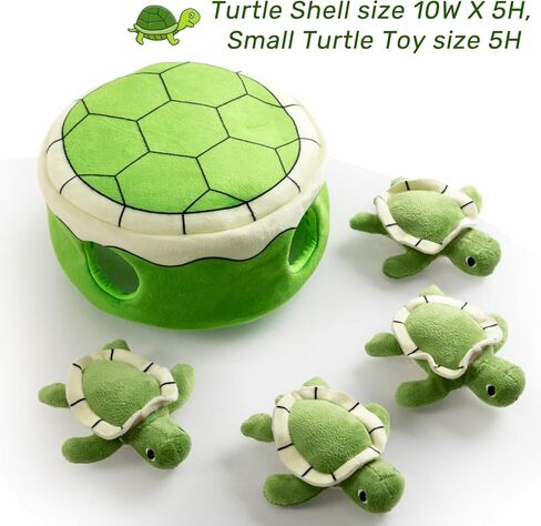Hollypet Squeaky Dog Toy, Interactive Plush Hide and Seek Dog Toys for Small Medium Sized Dogs and Non-Aggressive Chewers, Puppy Teeth Clean Chew Toys, Turtles in Saudi Arabia