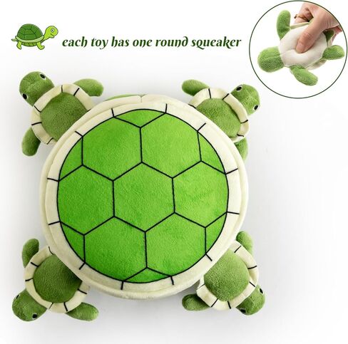 Hollypet Squeaky Dog Toy, Interactive Plush Hide and Seek Dog Toys for Small Medium Sized Dogs and Non-Aggressive Chewers, Puppy Teeth Clean Chew Toys, Turtles in Saudi Arabia