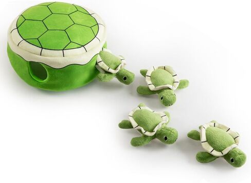 Hollypet Squeaky Dog Toy, Interactive Plush Hide and Seek Dog Toys for Small Medium Sized Dogs and Non-Aggressive Chewers, Puppy Teeth Clean Chew Toys, Turtles in Saudi Arabia
