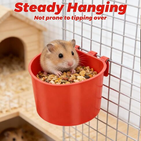 100 PCS Chicken Water Cups, 8 oz Cage Cups Chicken Feeder Birds Hanging Feeders Seed Bowl Plastic Water Bowl Hanging Feeding Watering Dish Coop Cups for Parrot Parakeet Poultry, Red in Kuwait
