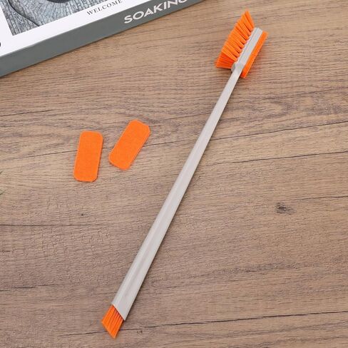 Small Fish Tank Cleaning Brush, 30x3cm/11.81x1.18in Aquarium Algae Scraper with 2 Felt Replacement Cloths for Cleaning Glass and Acrylic Aquariums in Kuwait