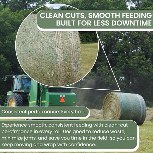 Bale Tuff Round Bale Hay Net Wrap | Green | Farm-Grade UV Stabilized Net Wrap for Hay, Corn Stalks & Alfalfa | (64 in x 7,000 ft) (1) in Kuwait