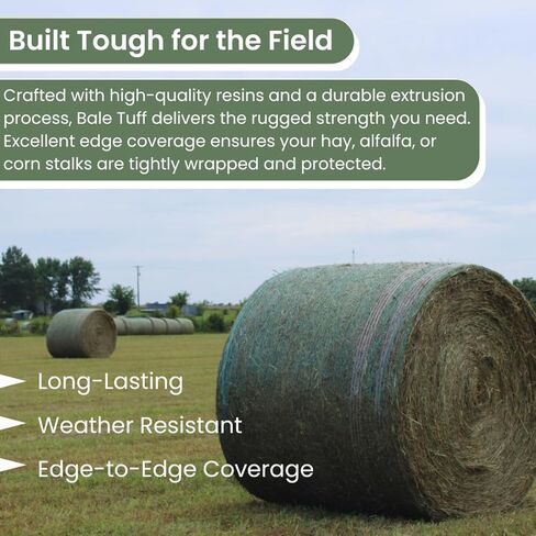 Bale Tuff Round Bale Hay Net Wrap | Green | Farm-Grade UV Stabilized Net Wrap for Hay, Corn Stalks & Alfalfa | (64 in x 7,000 ft) (1) in Kuwait