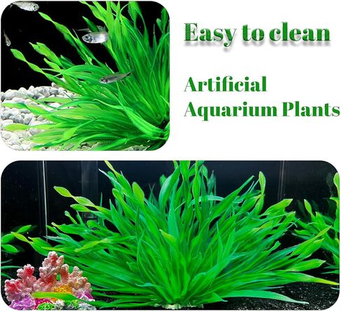 10-Piece Aquarium Decorating Set, Featuring Artificial Aquatic Plants and Mini Corals, Colorful Fish Tank Decorations, Made of PVC and Synthetic Resin in Kuwait