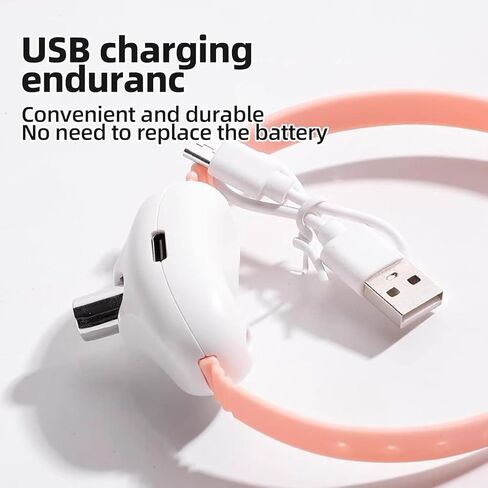 طوق لعبة ليزر للقطط الأوتوماتيكي، ألعاب تفاعلية للقطط يمكن ارتداؤها مع ضوء LED للقطط الداخلية، قابلة لإعادة الشحن عبر USB، هدايا إلكترونية مسلية لمحبي القطط in Kuwait