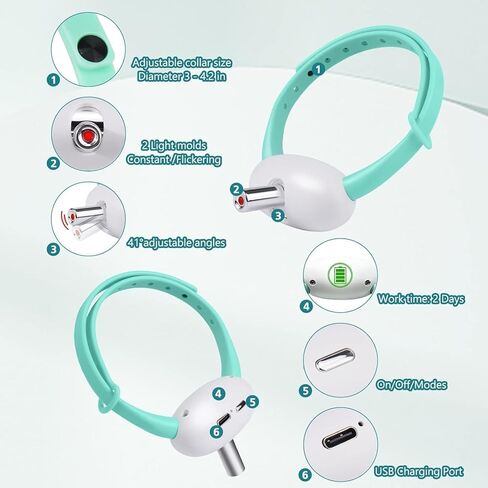 طوق لعبة ليزر للقطط الأوتوماتيكي، ألعاب تفاعلية للقطط يمكن ارتداؤها مع ضوء LED للقطط الداخلية، قابلة لإعادة الشحن عبر USB، هدايا إلكترونية مسلية لمحبي القطط in Kuwait