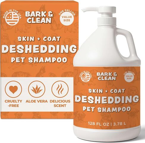 شامبو Deshedding للكلاب، بحجم جالون - شامبو تساقط الجلد والمعطف مع مضخة، تخفيف 18:1 - مصنوع من صودا الخبز والصبار وجوز الهند للتراكم والقشرة in Kuwait